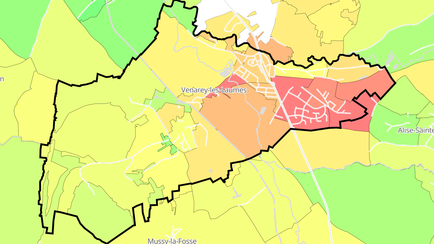 Carte des prix de l'immobilier Venarey-les-Laumes