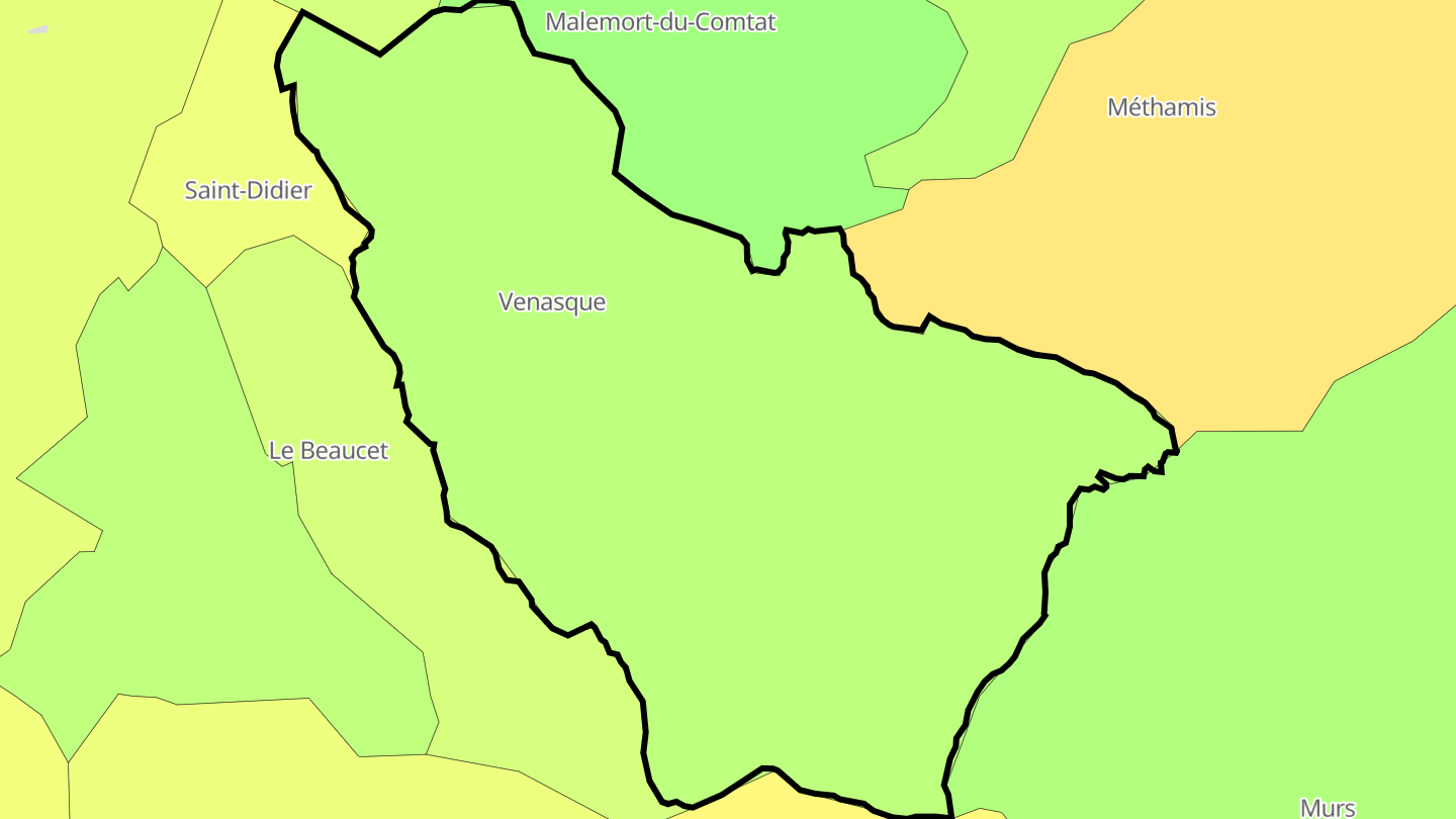 Carte des prix de l'immobilier Venasque