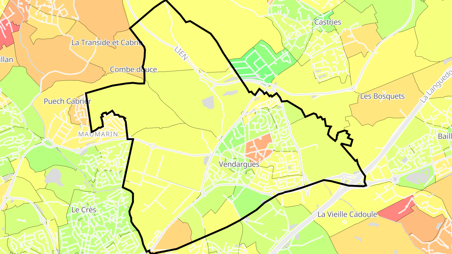 Carte des prix de l'immobilier Vendargues