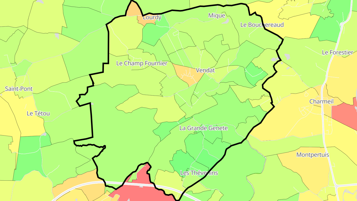 Carte des prix de l'immobilier Vendat