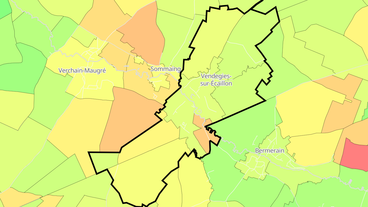 Carte des prix de l'immobilier Vendegies-sur-Écaillon