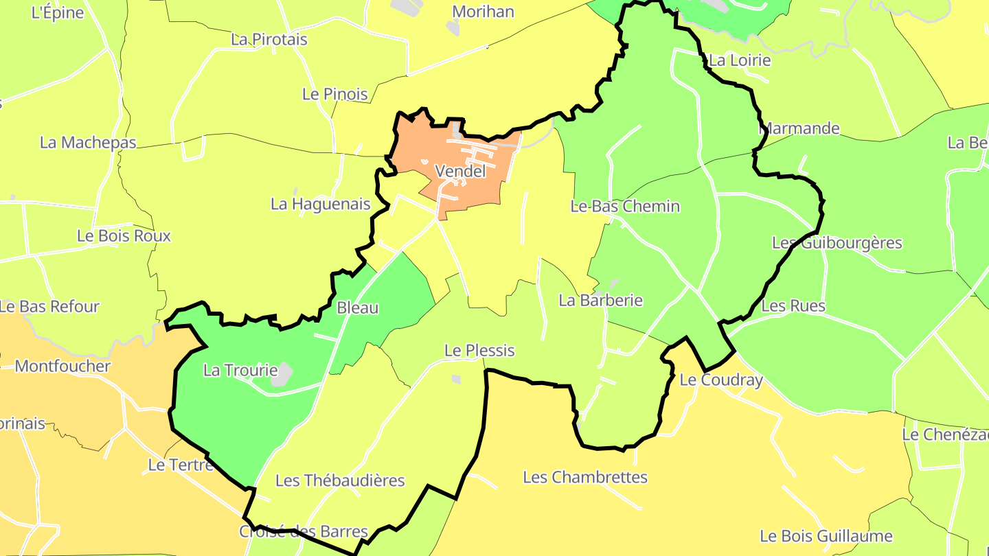 Carte des prix de l'immobilier Vendel