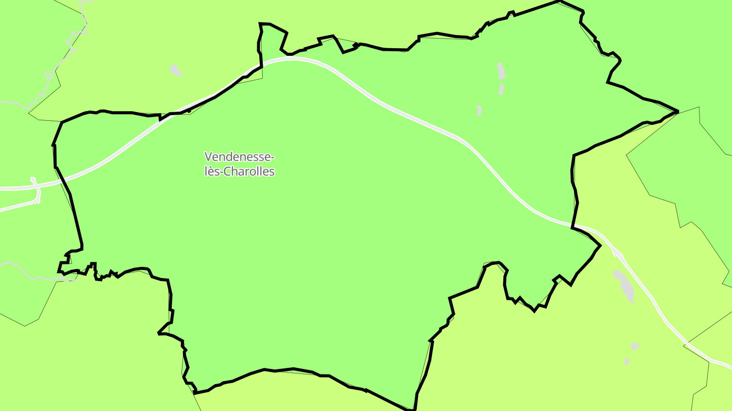 Carte des prix de l'immobilier Vendenesse-lès-Charolles