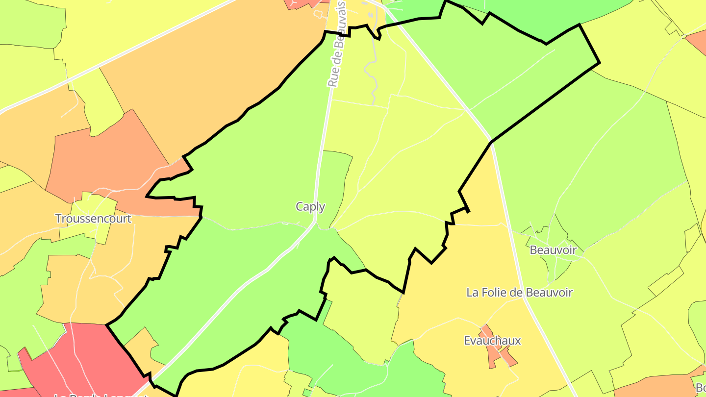 Carte des prix de l'immobilier Vendeuil-Caply