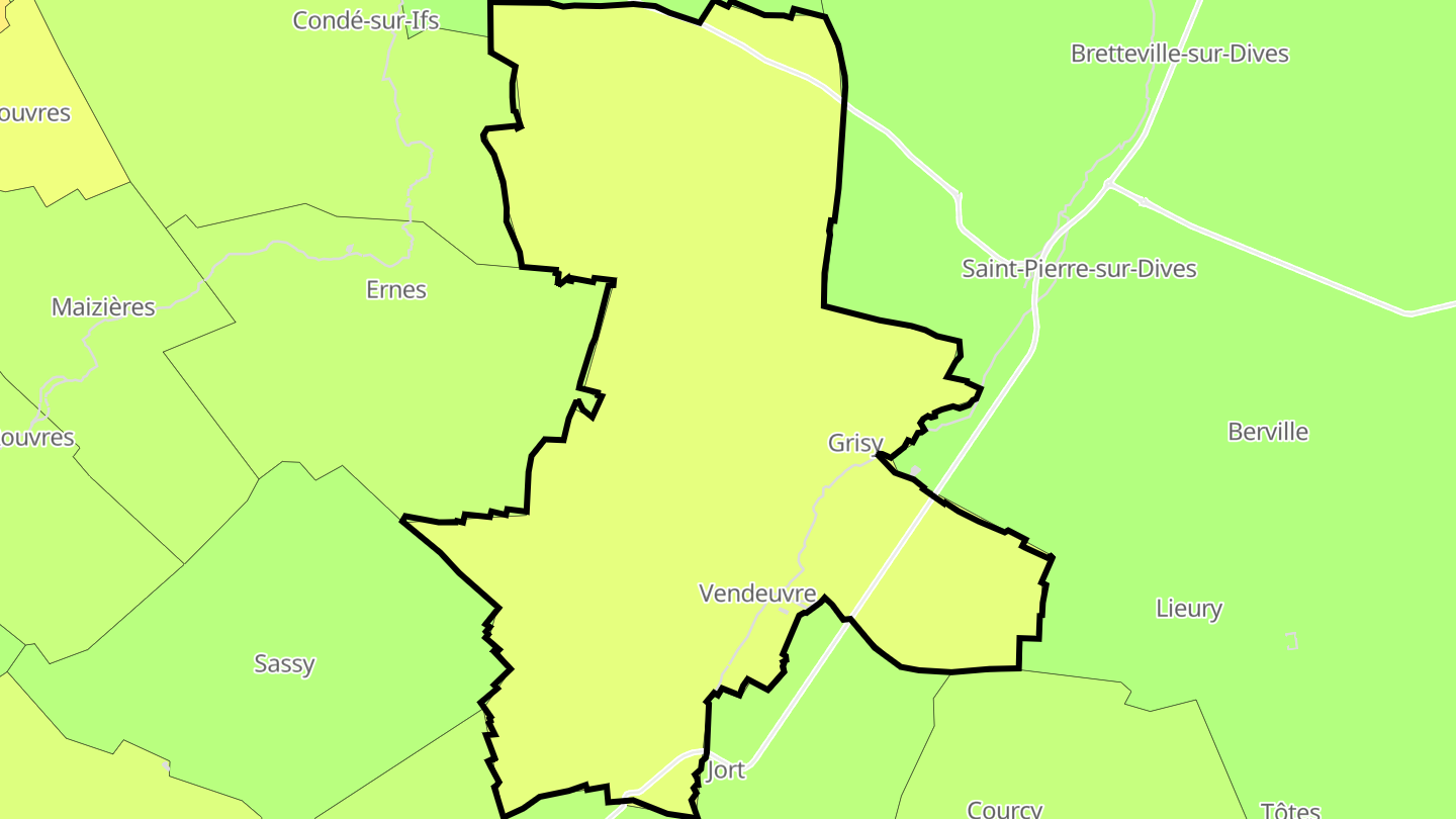 Carte des prix de l'immobilier Vendeuvre