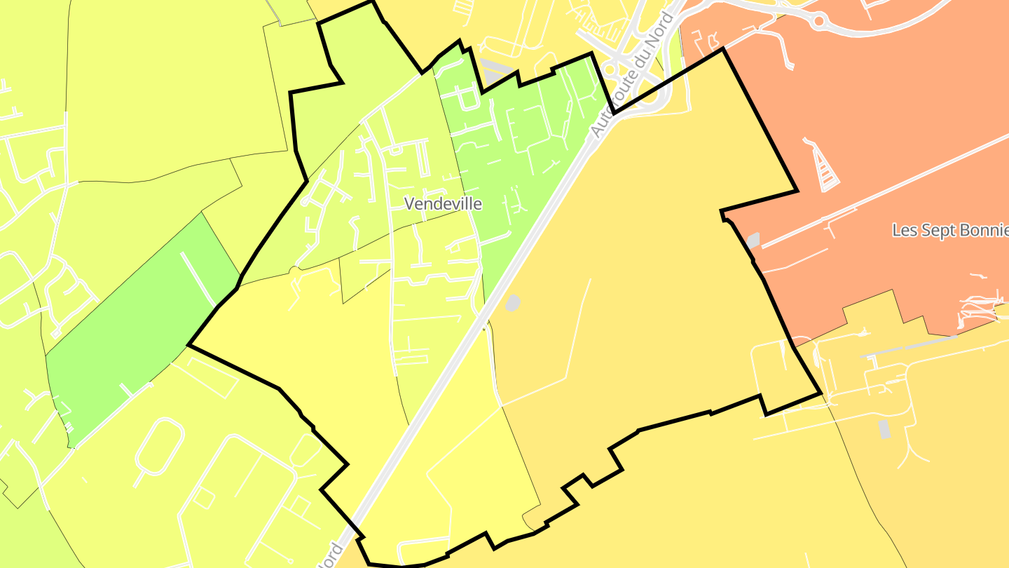 Carte des prix de l'immobilier Vendeville