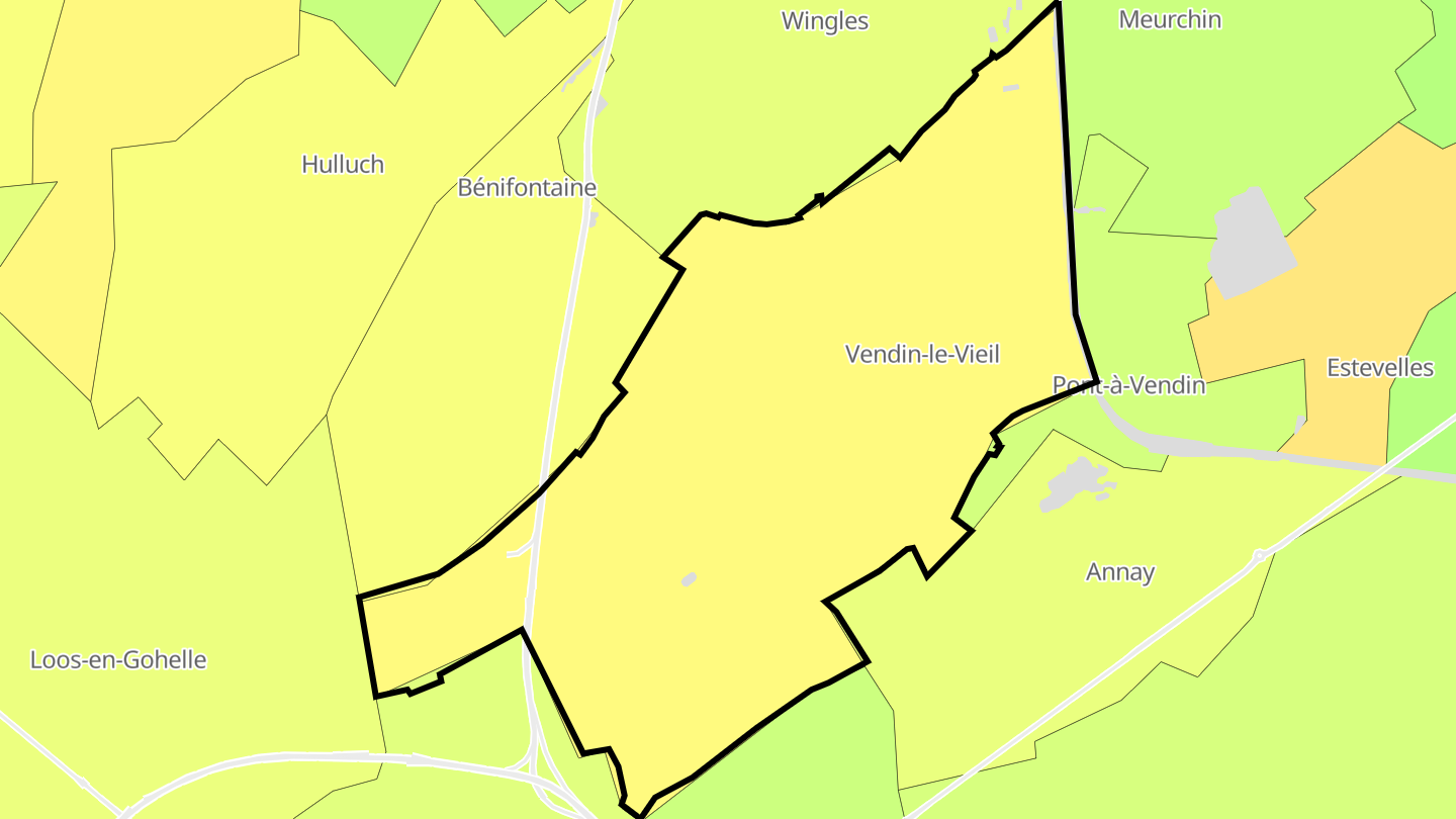Carte des prix de l'immobilier Vendin-le-Vieil