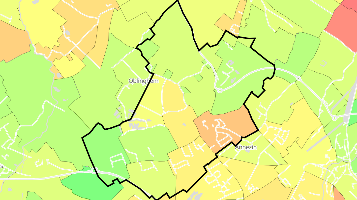 Carte des prix de l'immobilier Vendin-lès-Béthune