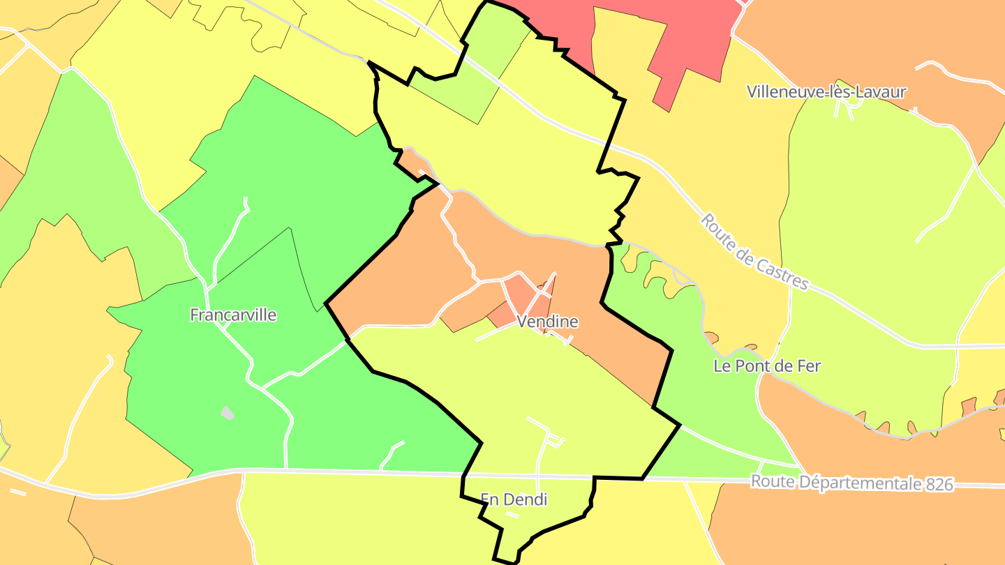 Carte des prix de l'immobilier Vendine
