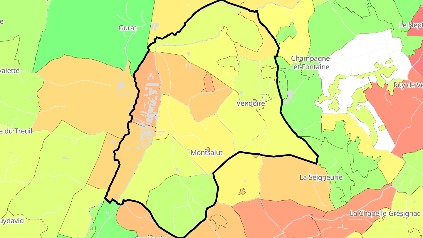 Carte des prix de l'immobilier Vendoire