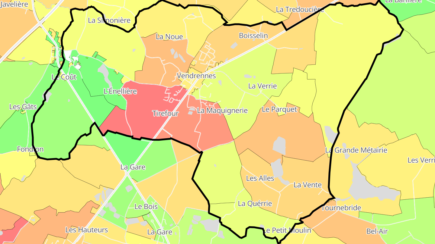 Carte des prix de l'immobilier Vendrennes