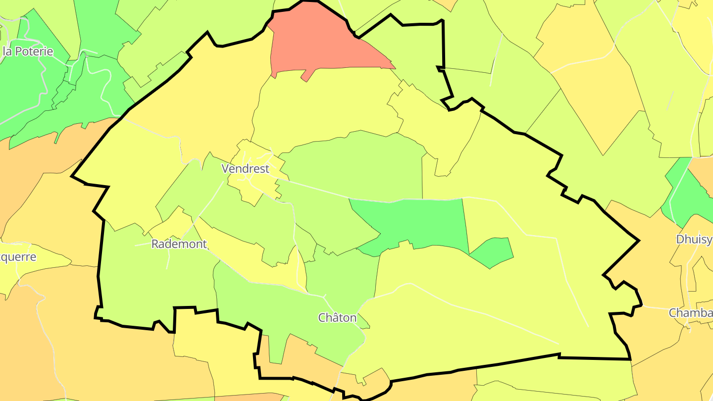 Carte des prix de l'immobilier Vendrest
