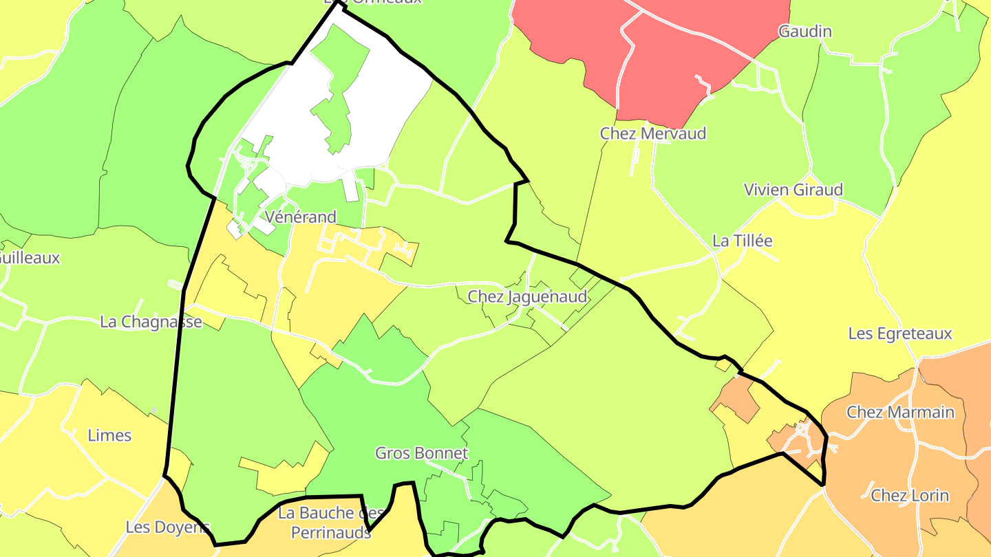 Carte des prix de l'immobilier Vénérand