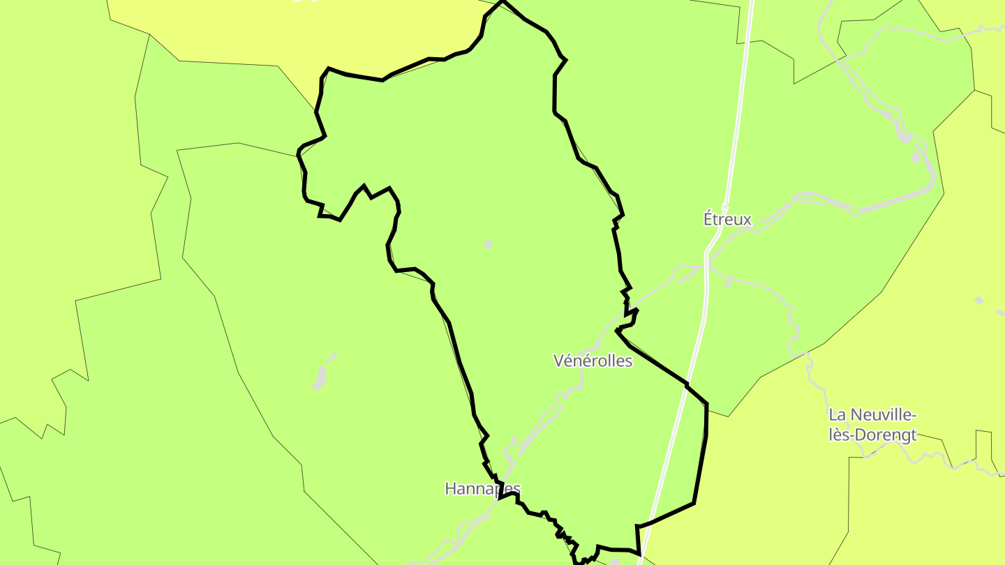 Carte des prix de l'immobilier Vénérolles