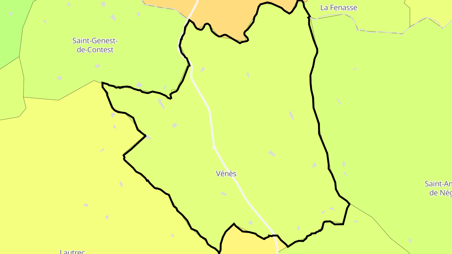 Carte des prix de l'immobilier Vénès