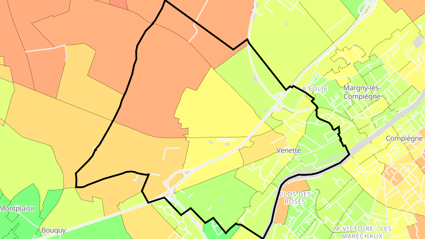 Carte des prix de l'immobilier Venette