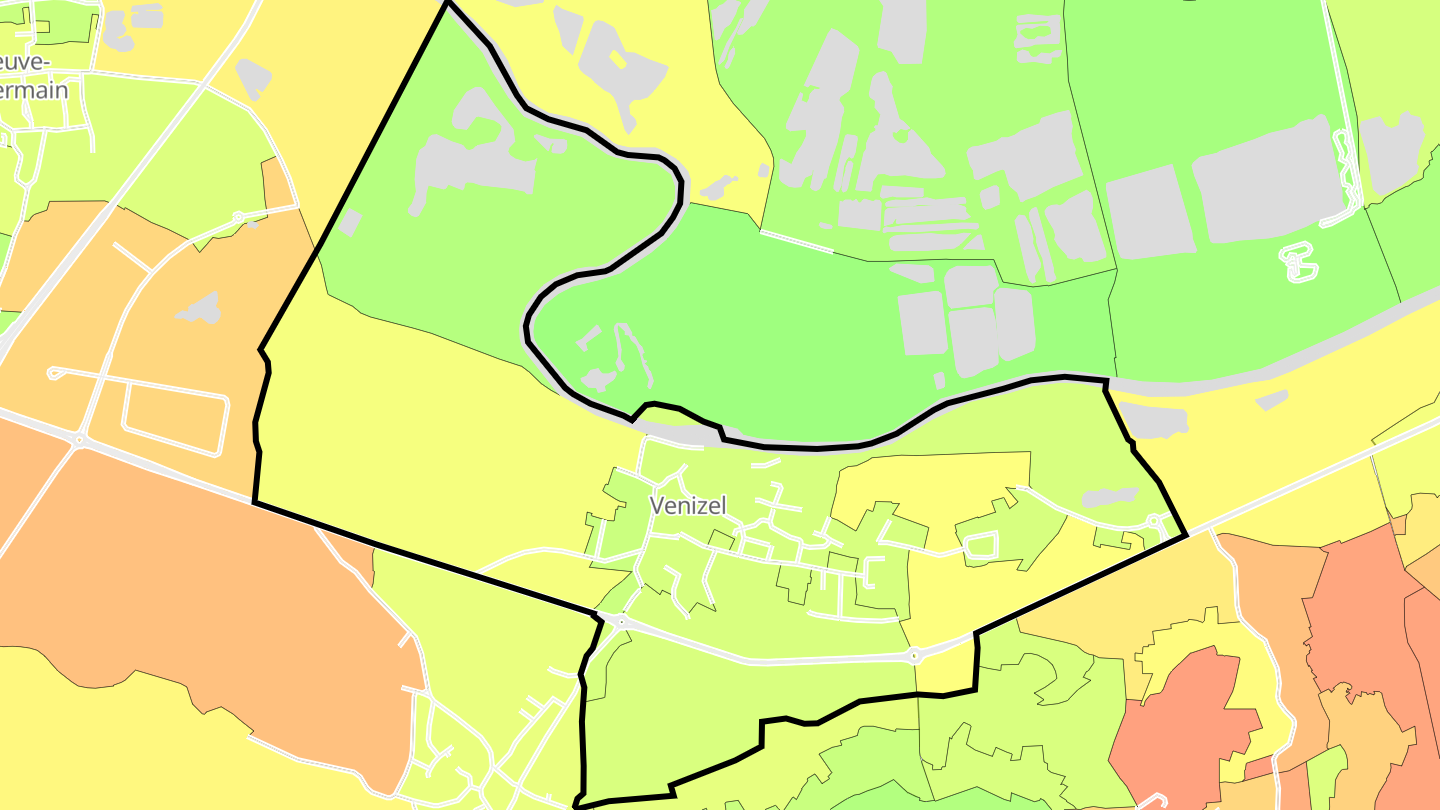 Carte des prix de l'immobilier Venizel
