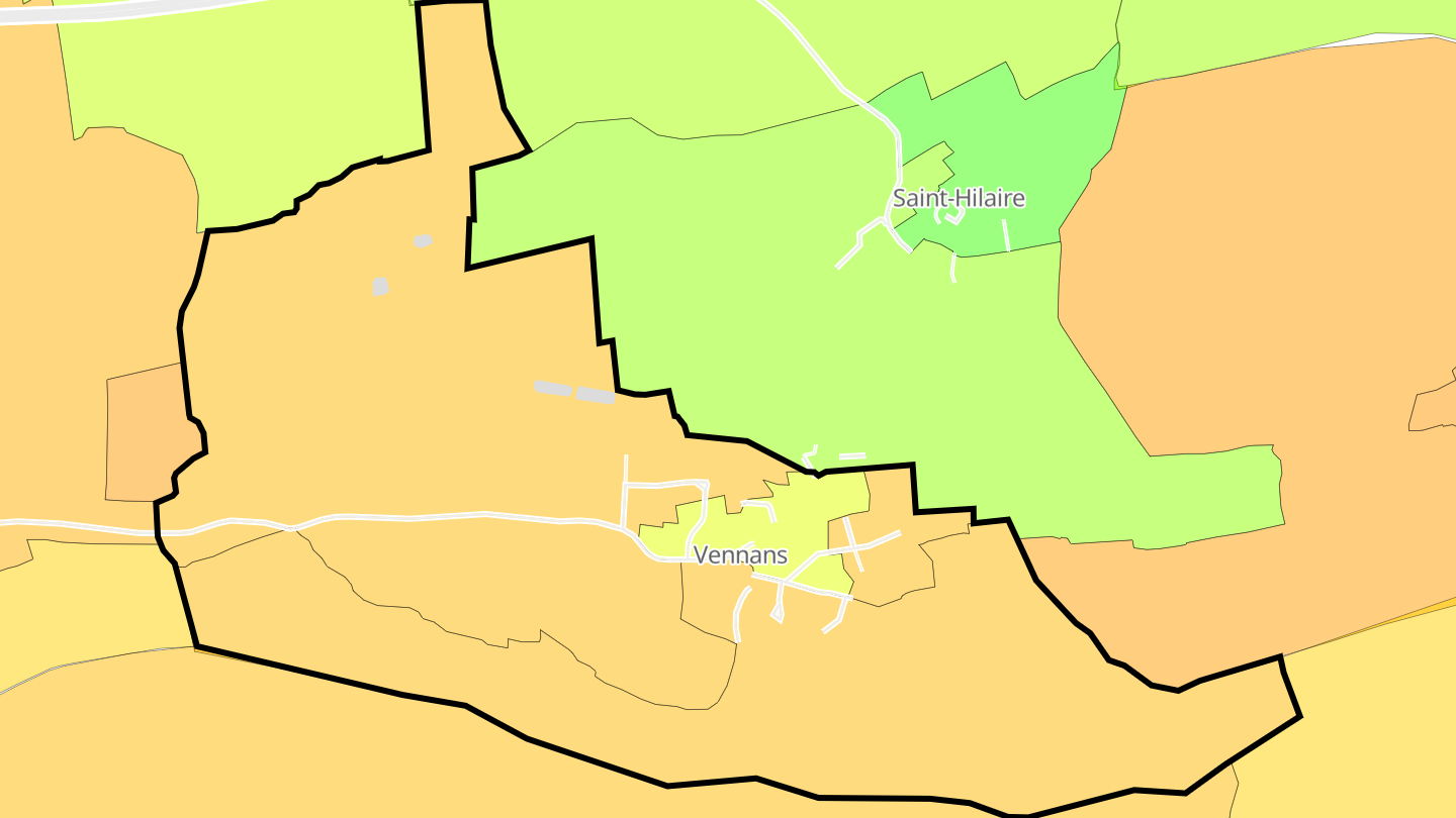 Carte des prix de l'immobilier Vennans