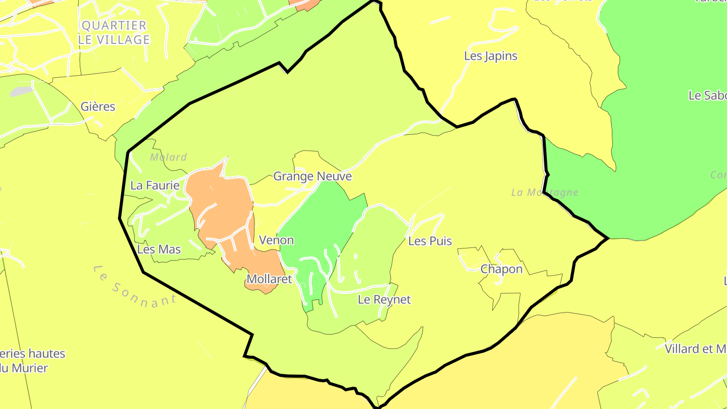 Carte des prix de l'immobilier Venon