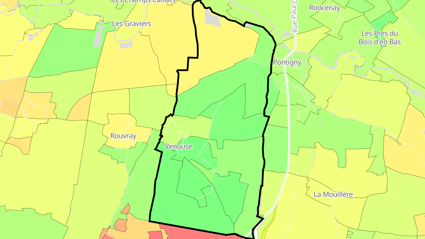 Carte des prix de l'immobilier Venouse
