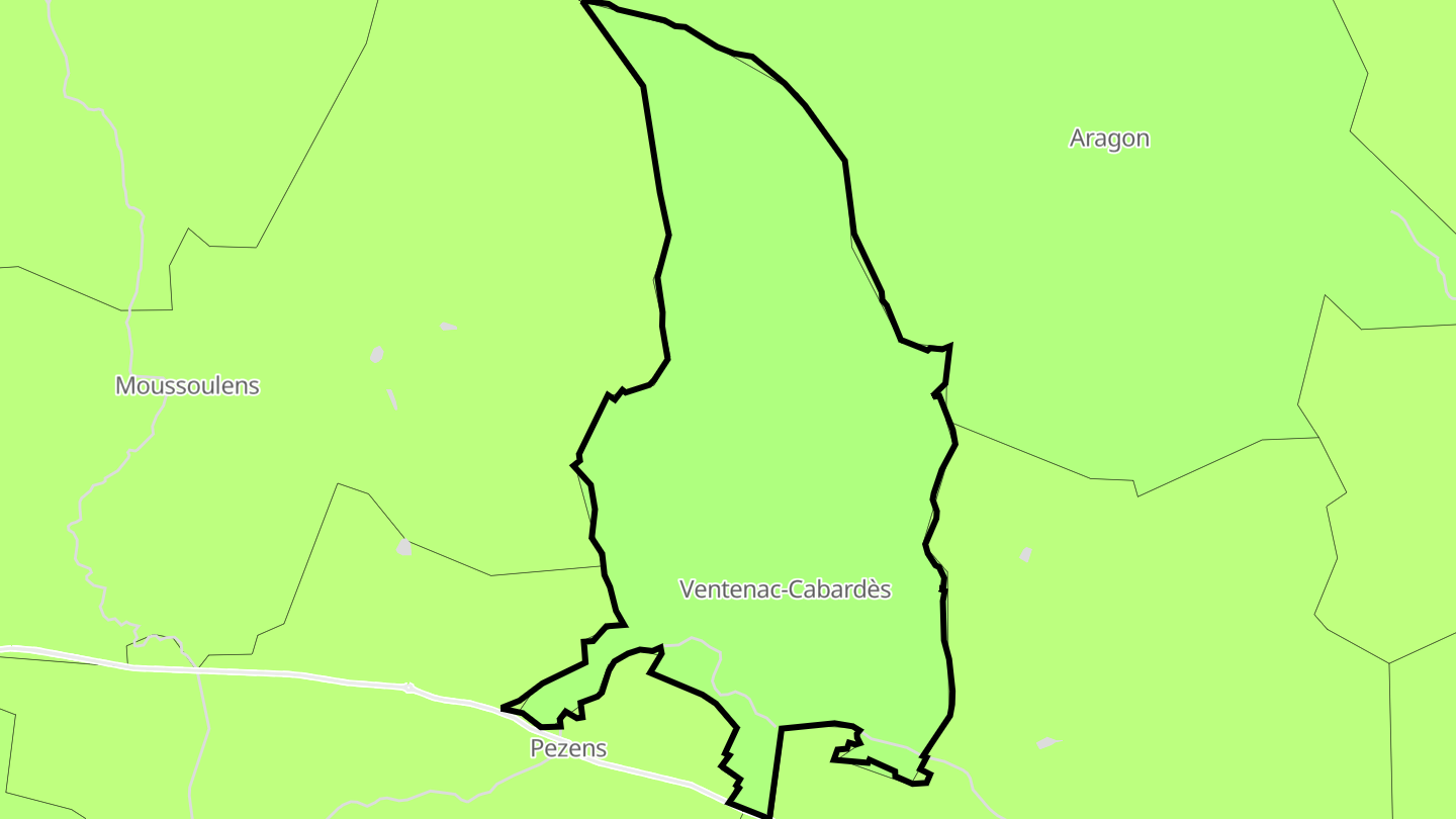 Carte des prix de l'immobilier Ventenac-Cabardès