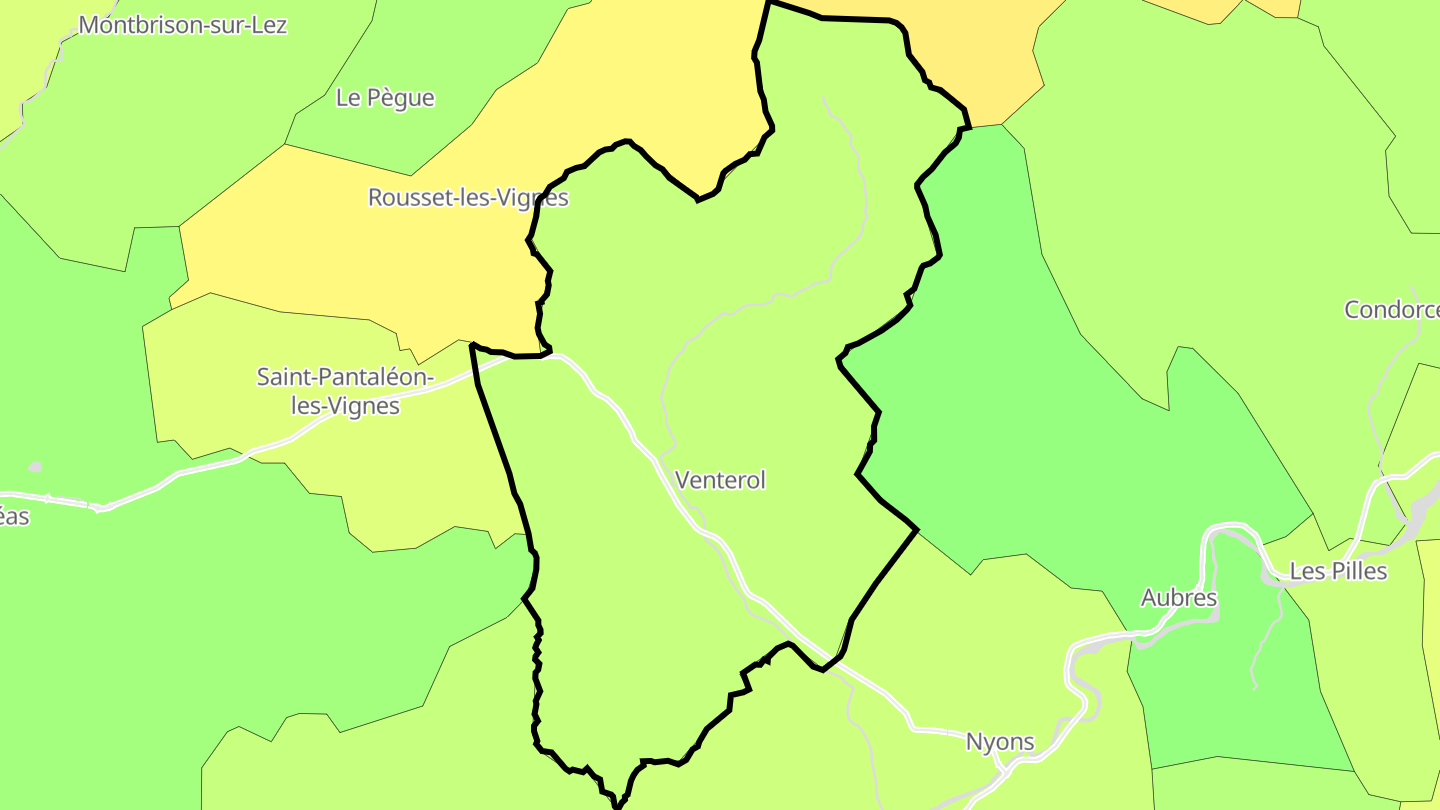 Carte des prix de l'immobilier Venterol