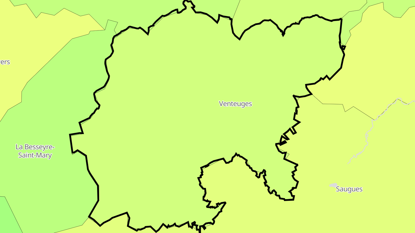 Carte des prix de l'immobilier Venteuges
