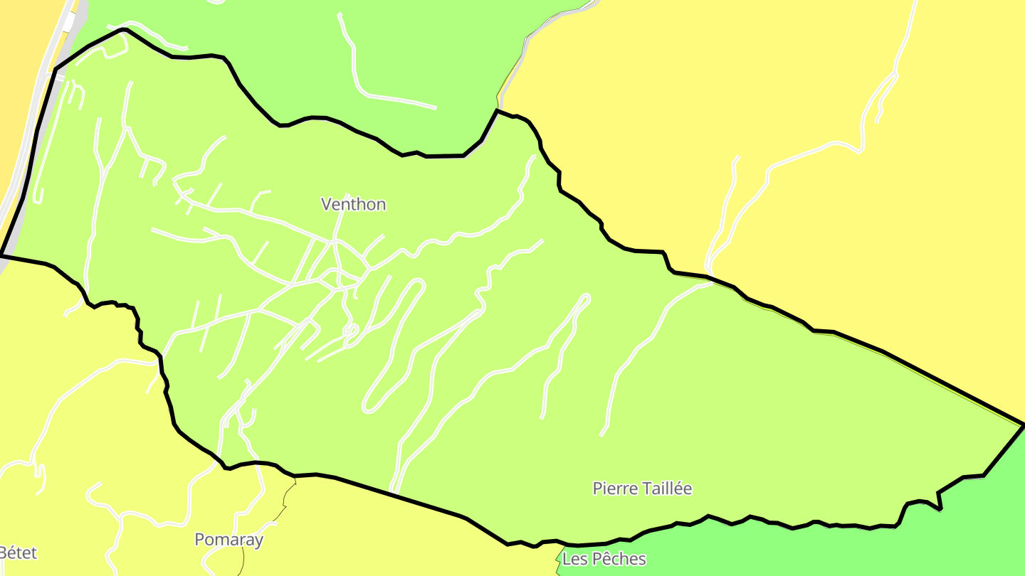 Carte des prix de l'immobilier Venthon