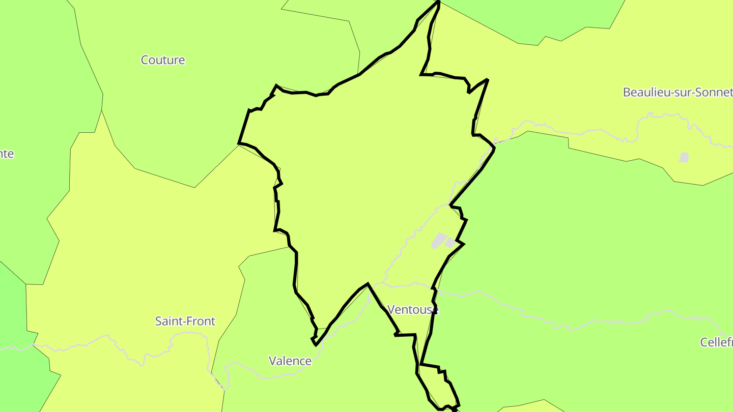 Carte des prix de l'immobilier Ventouse