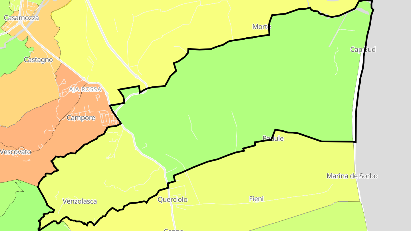 Carte des prix de l'immobilier Venzolasca