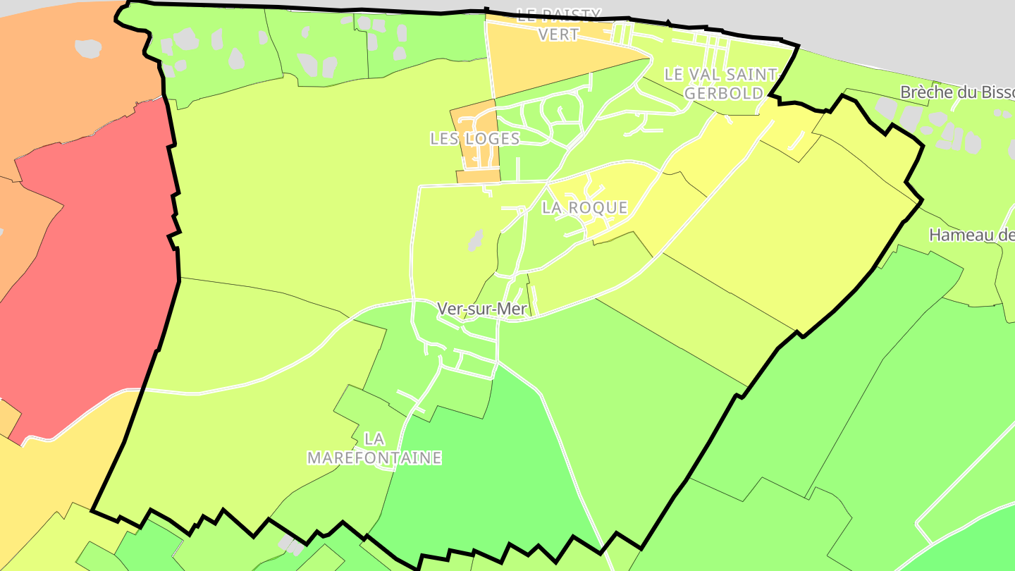 Carte des prix de l'immobilier Ver-sur-Mer