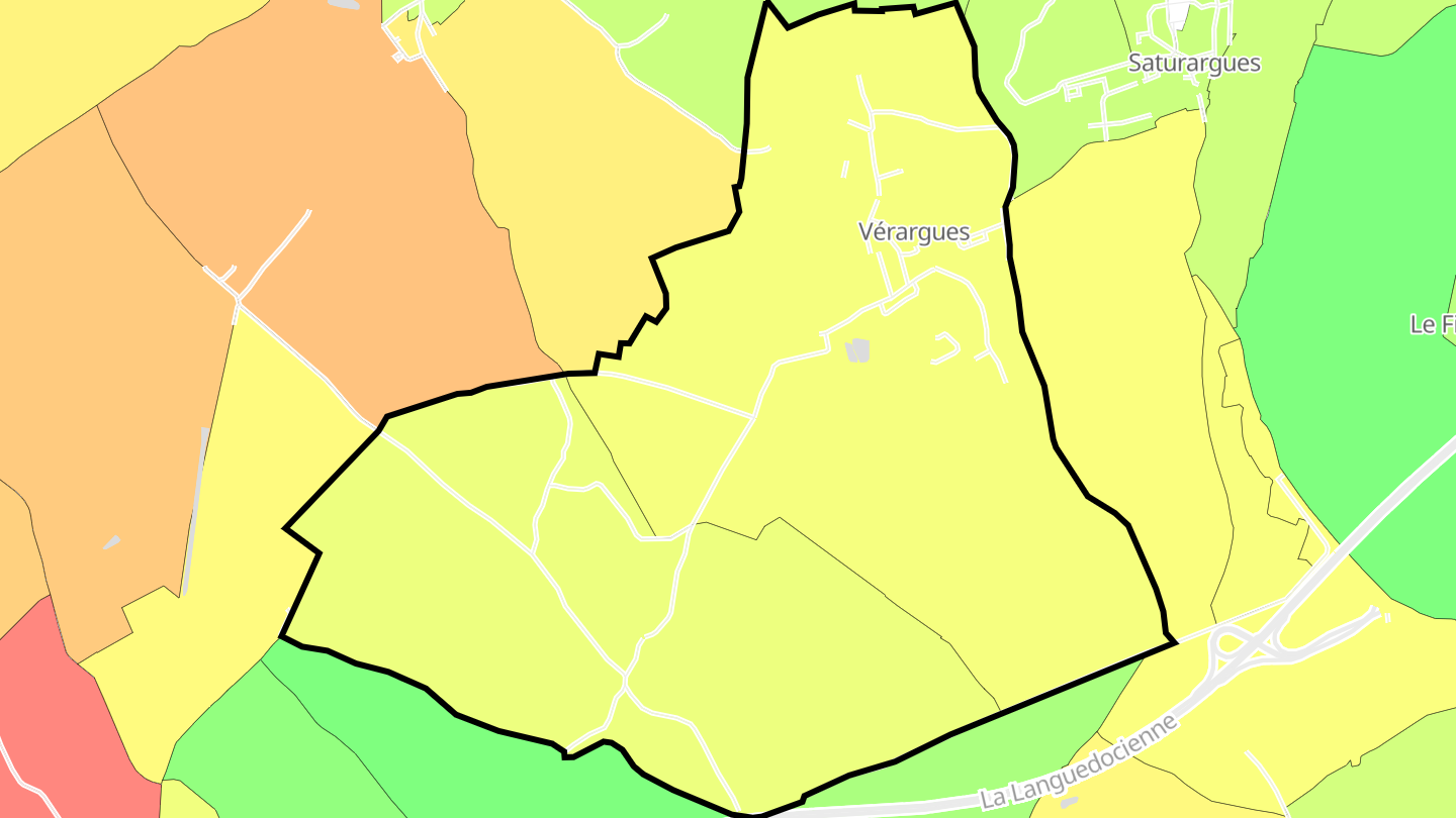 Carte des prix de l'immobilier Vérargues