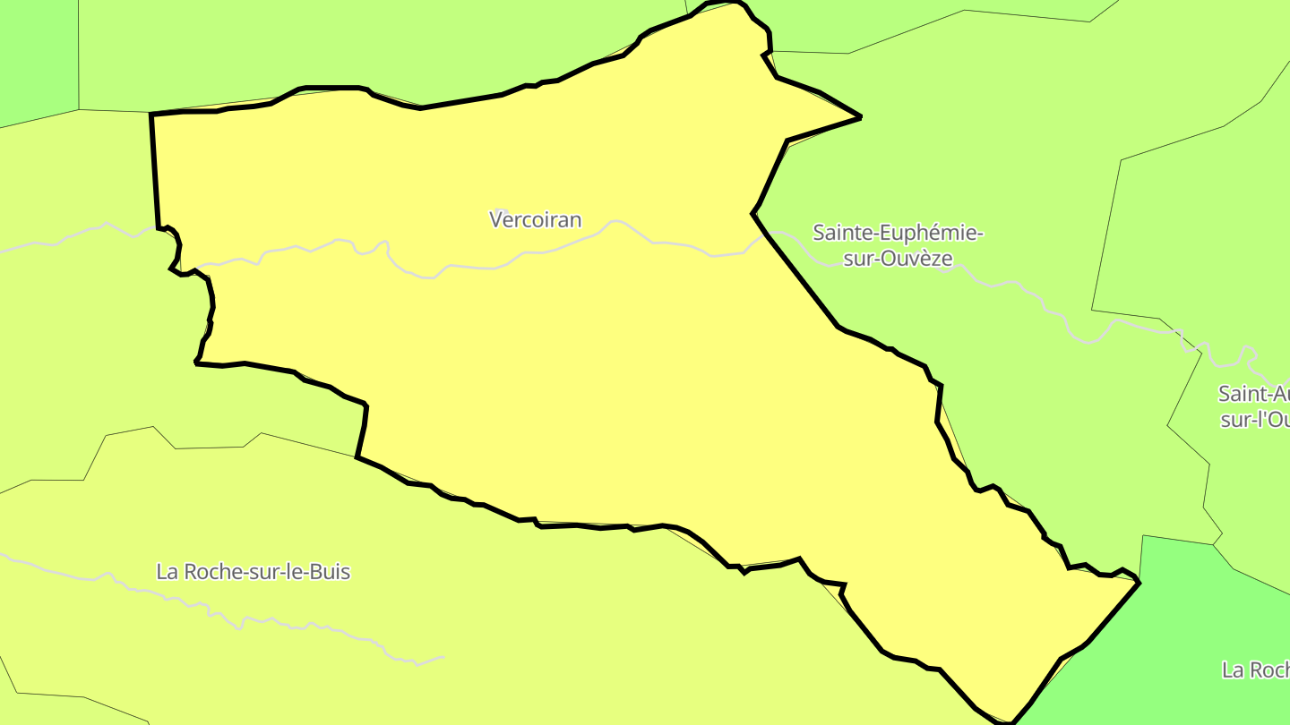 Carte des prix de l'immobilier Vercoiran