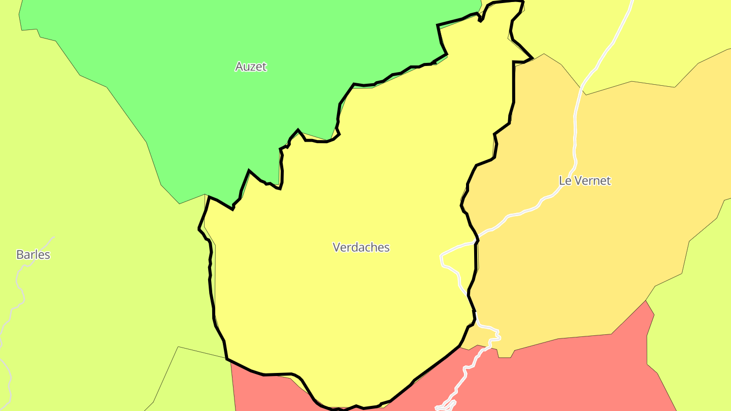Carte des prix de l'immobilier Verdaches