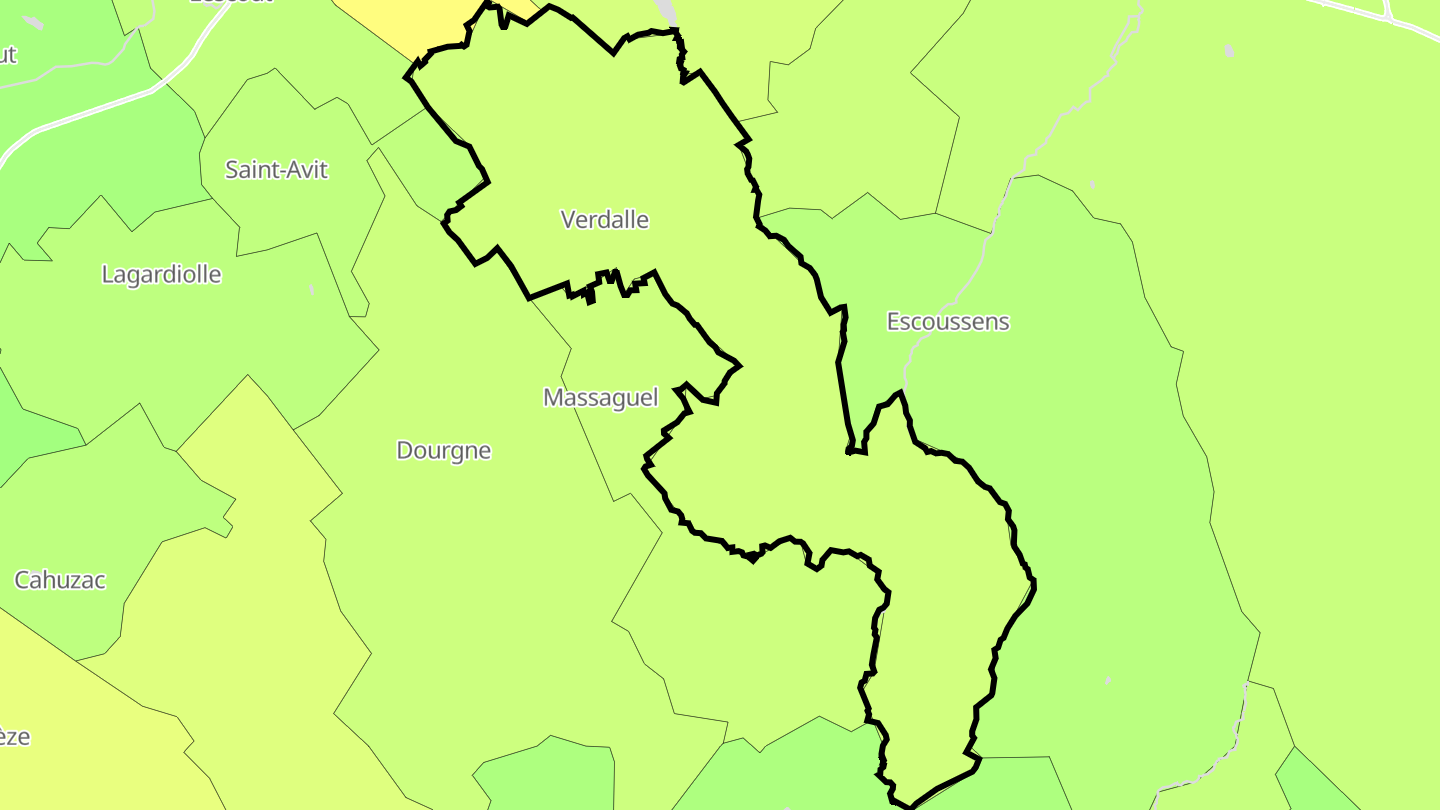 Carte des prix de l'immobilier Verdalle