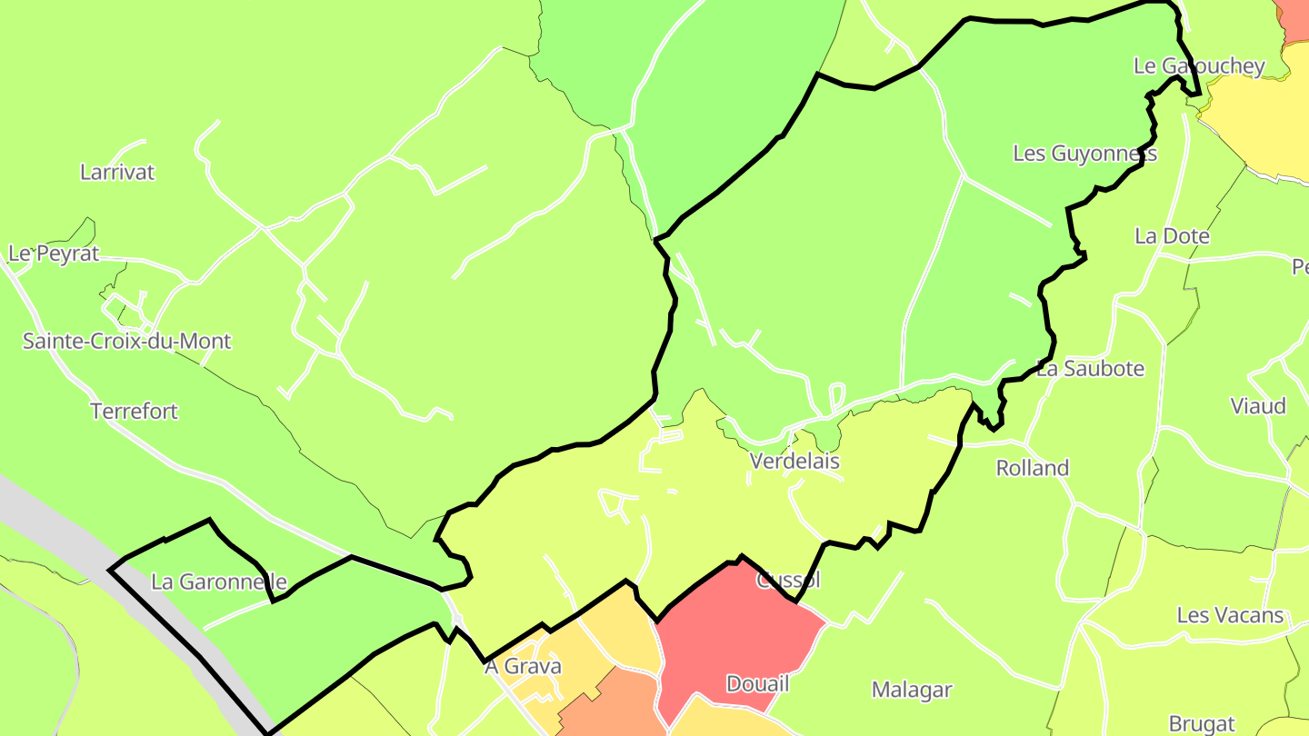 Carte des prix de l'immobilier Verdelais
