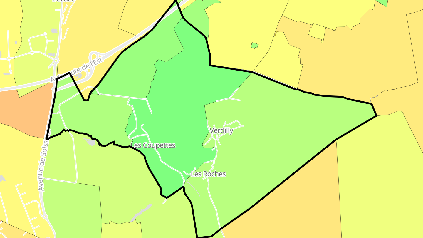 Carte des prix de l'immobilier Verdilly