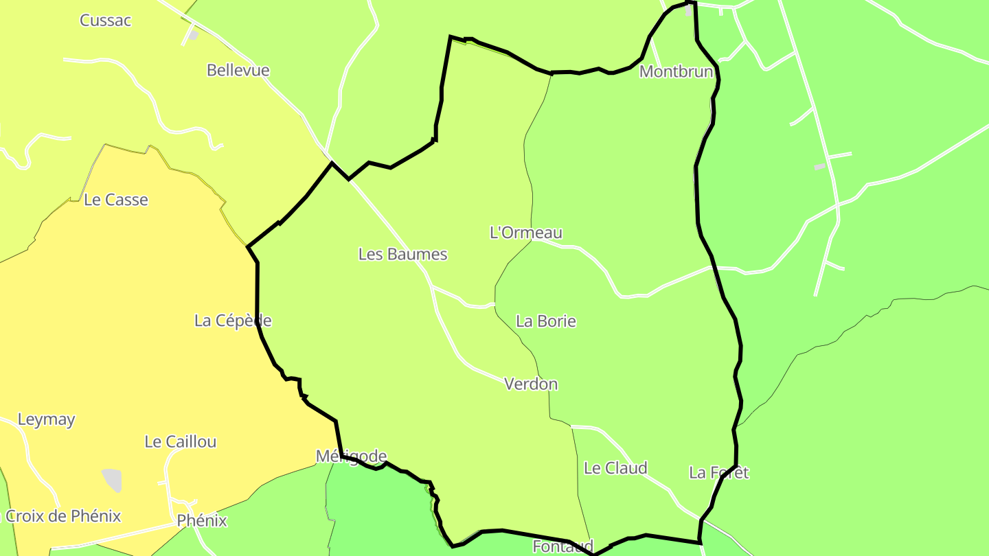 Carte des prix de l'immobilier Verdon
