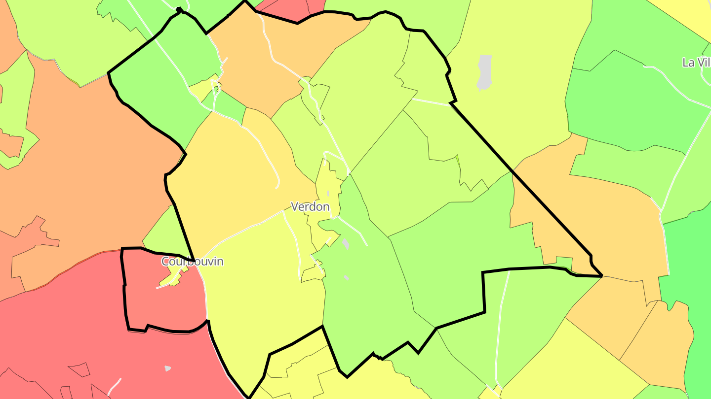 Carte des prix de l'immobilier Verdon