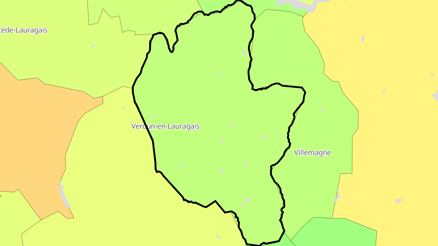Carte des prix de l'immobilier Verdun-en-Lauragais