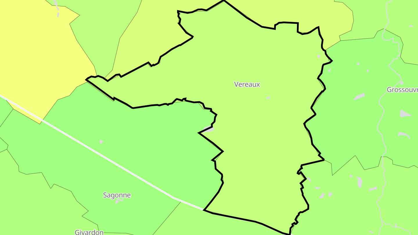 Carte des prix de l'immobilier Vereaux