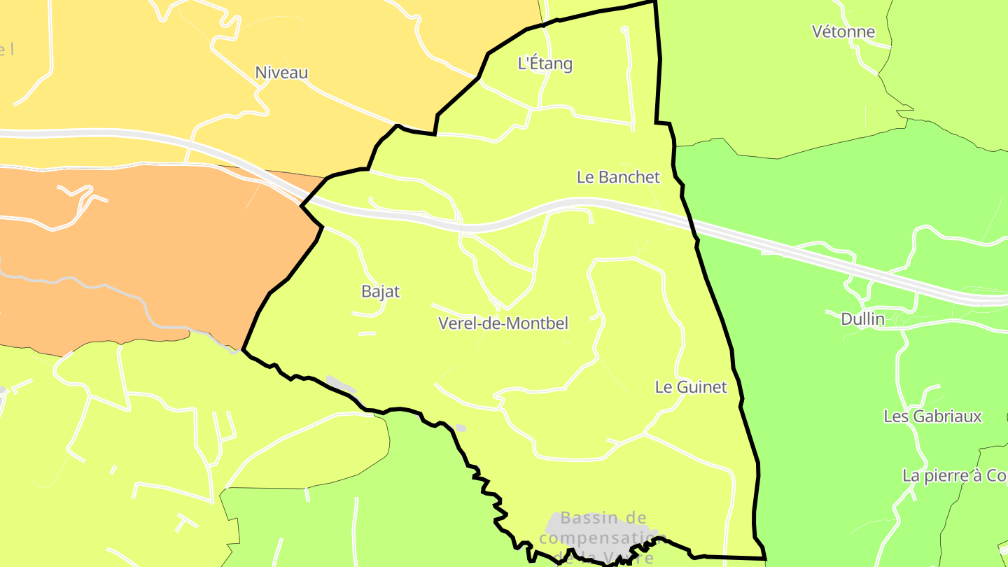 Carte des prix de l'immobilier Verel-de-Montbel