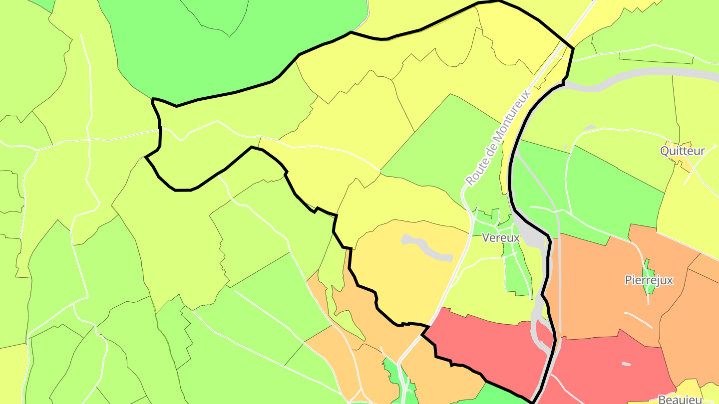 Carte des prix de l'immobilier Vereux