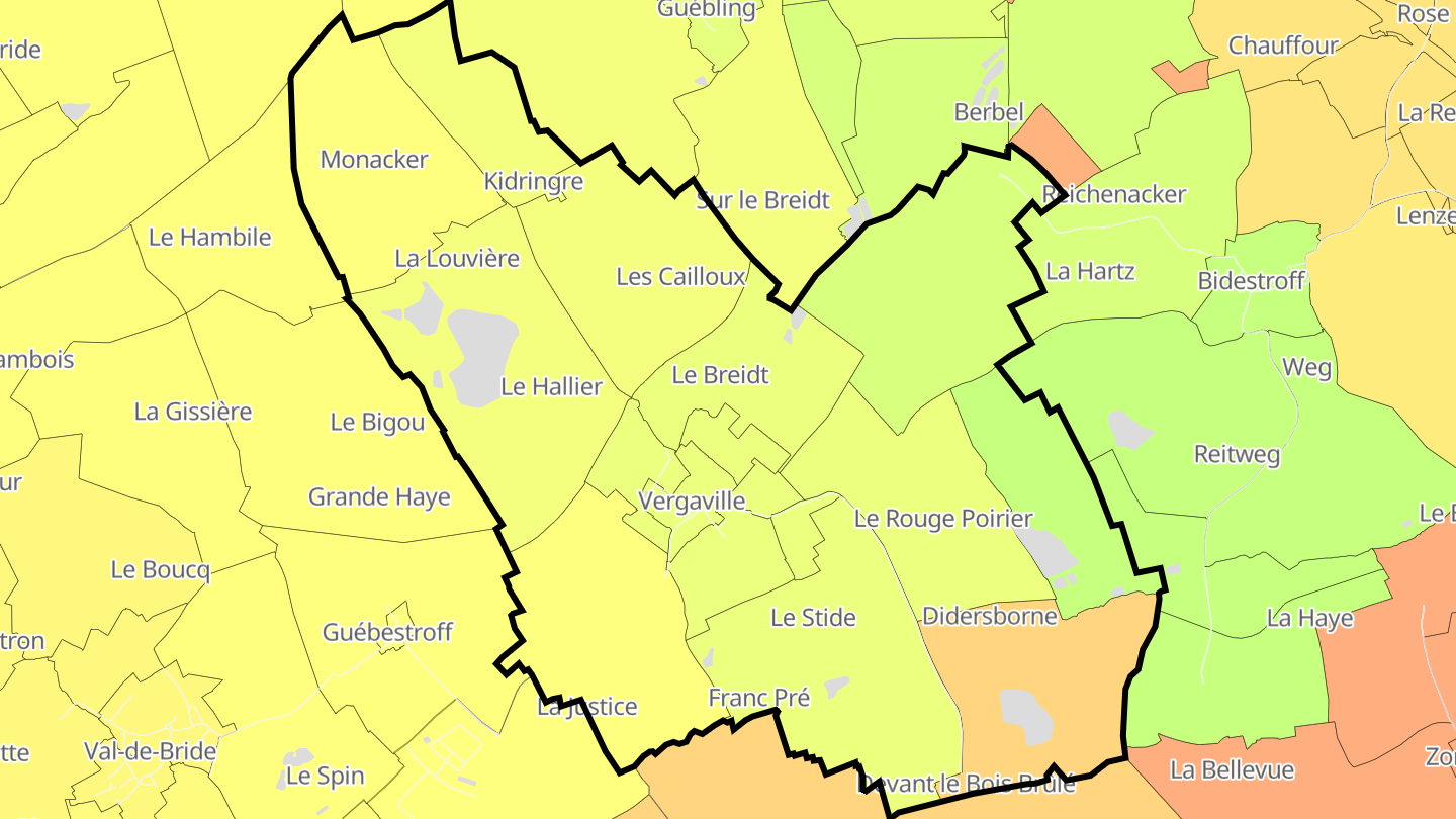 Carte des prix de l'immobilier Vergaville