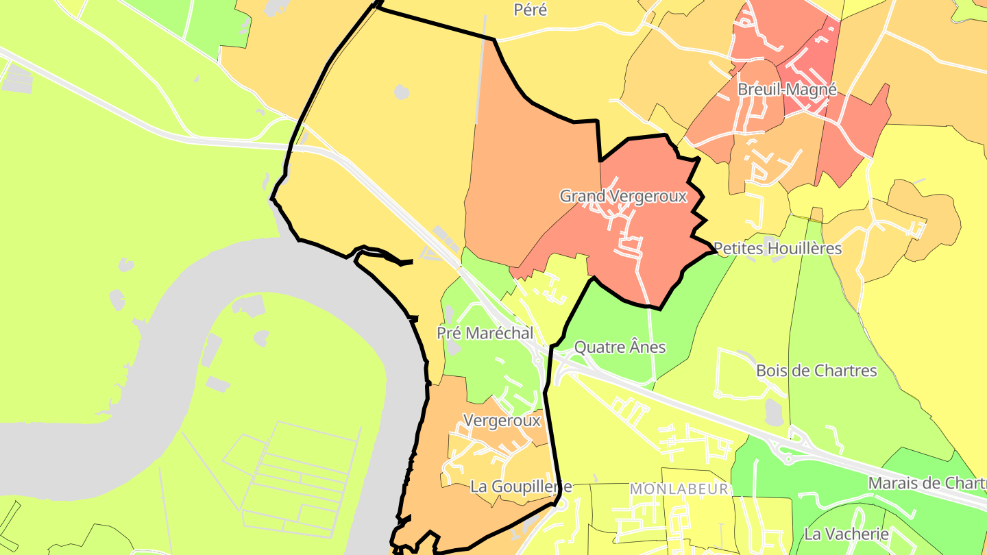 Carte des prix de l'immobilier Vergeroux