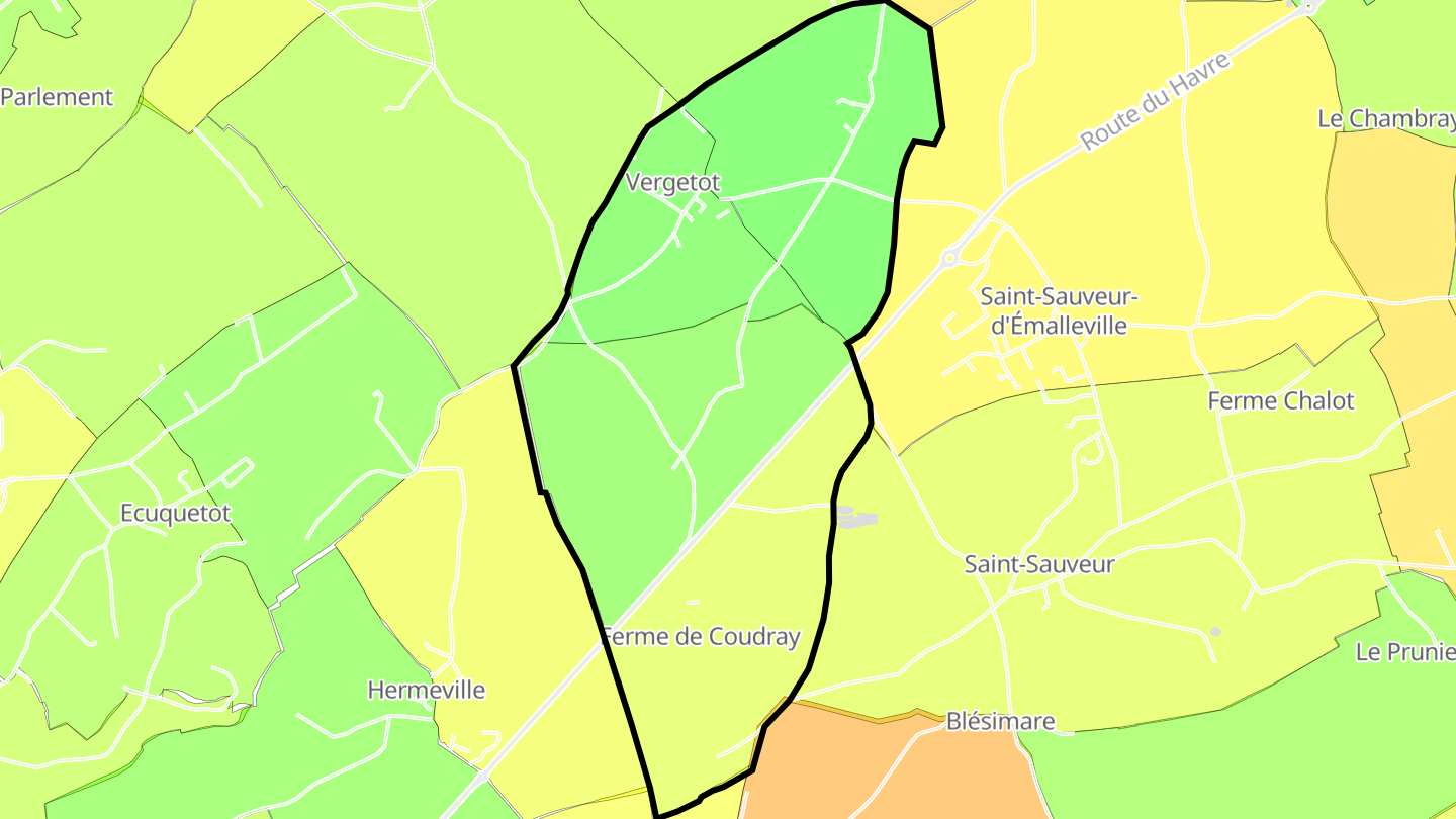 Carte des prix de l'immobilier Vergetot