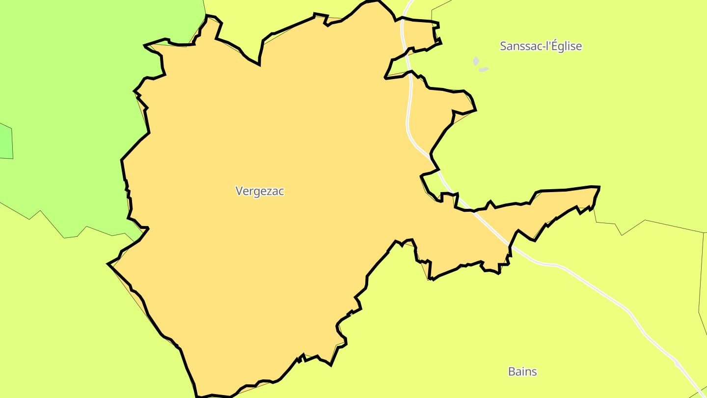Carte des prix de l'immobilier Vergezac