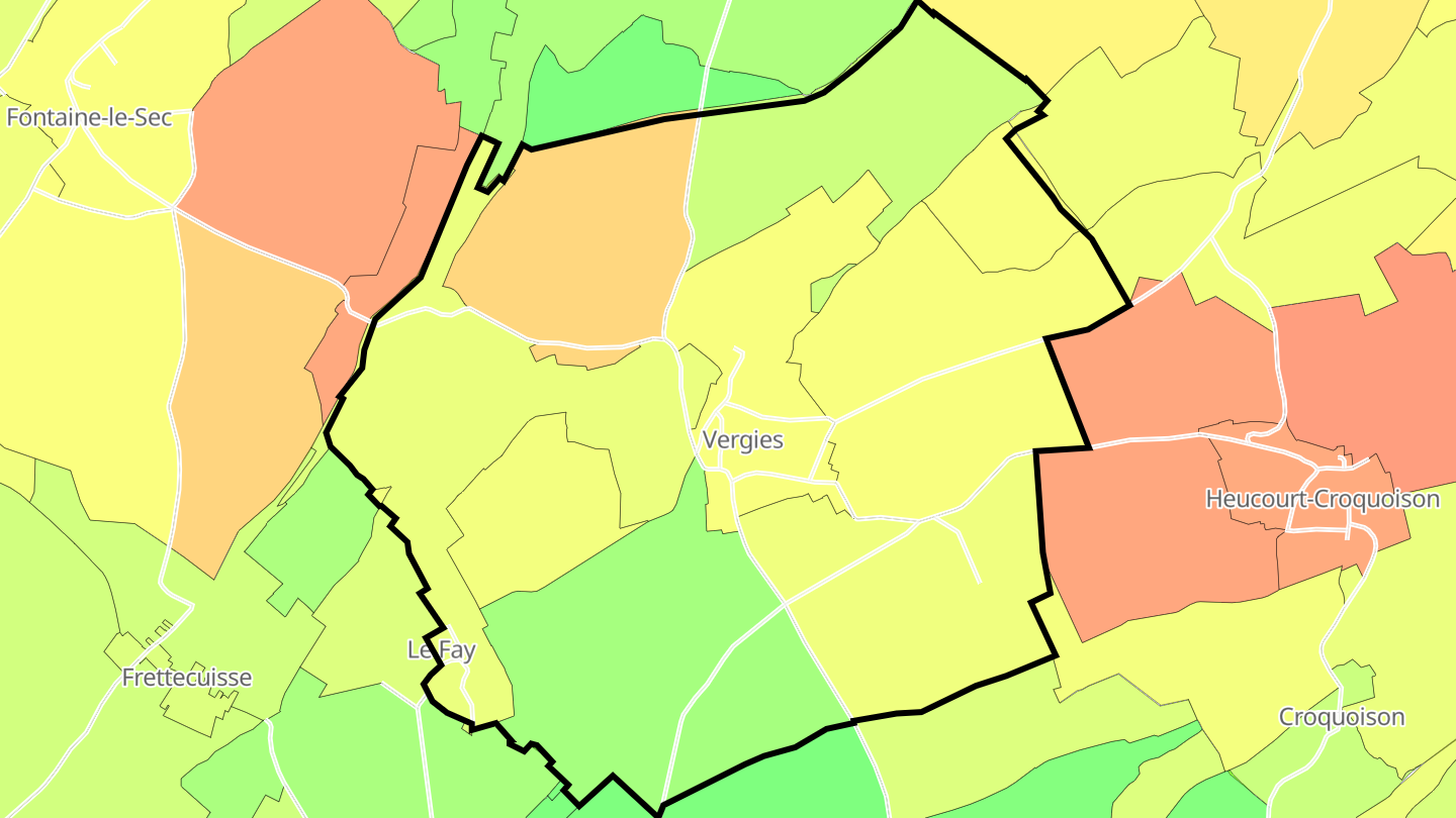 Carte des prix de l'immobilier Vergies