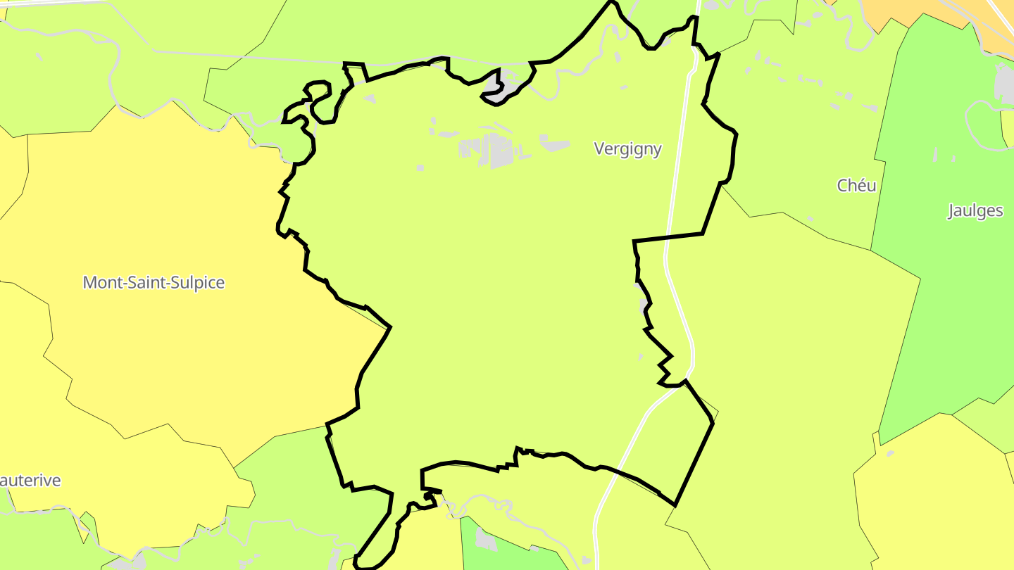 Carte des prix de l'immobilier Vergigny