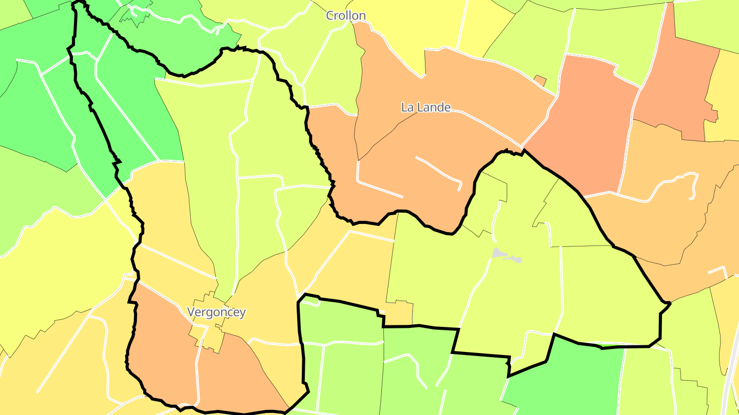 Carte des prix de l'immobilier Vergoncey